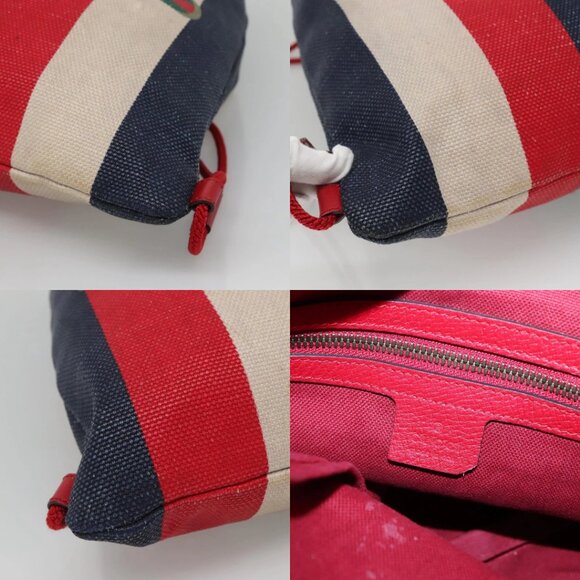 GUCCI Web Sherry Line Backpack Canvas Red Blue 473872 Auth 125637 - Picture 16 of 16